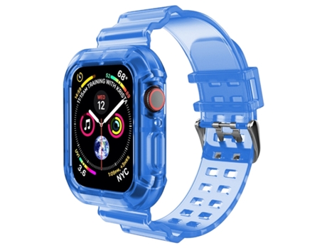 Correa Clear Smartwatch para Apple Watch Series 9, 8 y 7 41mm / SE 3 y SE 2, 6 y SE y 5 y 4 40mm / 3 y 2 y 1 38mm (Azul Transparente)