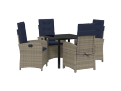 Maison Exclusive - Conjunto De Jantar Para Jardim 5 Pcs Cinzeto Vime Pe