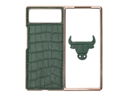 Capa De Telefone Plegável Para Xiaomi Mix Fold 2 Em Couro Nano Padrão Crocodilo Anti-risco Verde