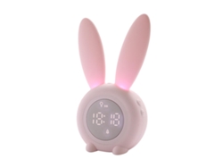 2026-reloj Despertador Digital Conejo Luminoso Con Luz Nocturna Led Para Niños Decoración Habitación Rosado