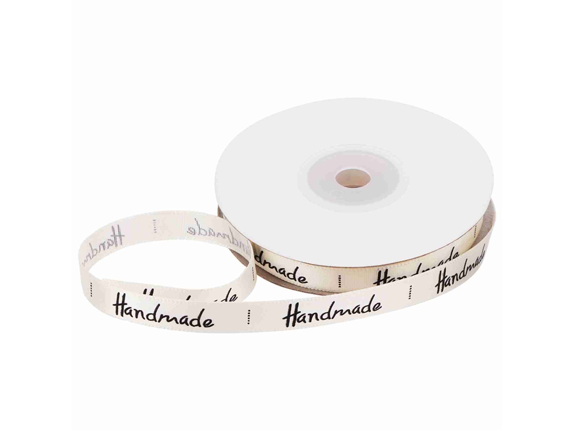 Cinta decorativa de seda beige hecha a mano