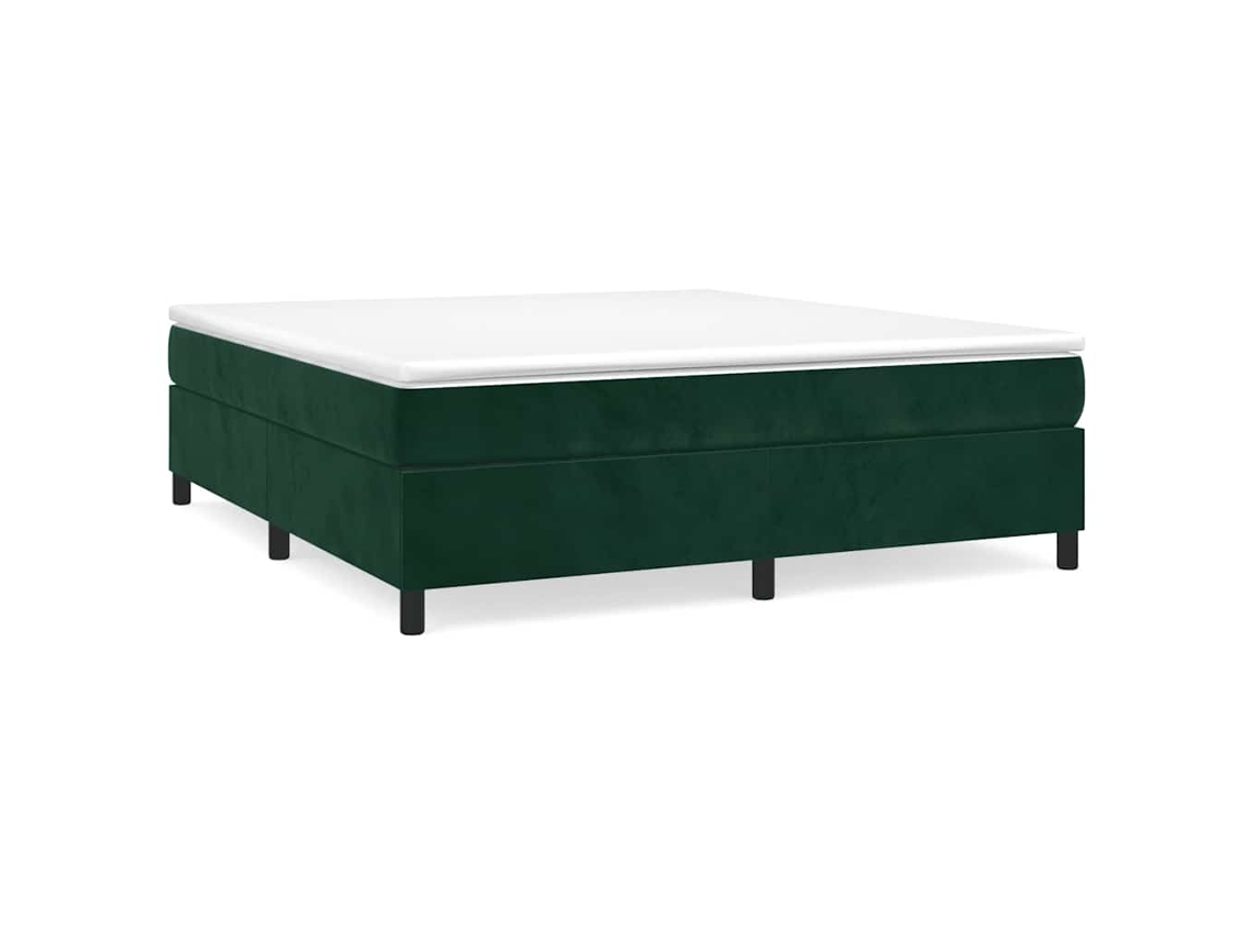 Maison Exclusive - Estructura Estructura De Cama Con Somier Terciopelo Verde Oscuro 160x200 Cm