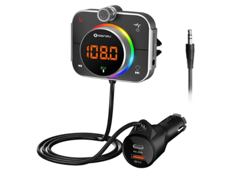 Cargador Transmissor Fm Rádio Carro Usb RADIODDITY Bluetooth Negro