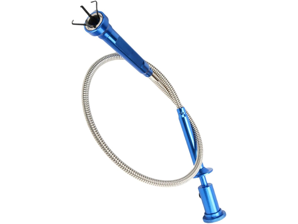 Herramienta Magnética De Recogida Con 4 Garras Flexibles, Luz Led, Varilla Magnética Telescópica, Color Azul.