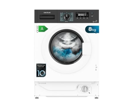 CECOTEC Lavadora 8Kg Integrable Bolero DressCode 840 BI Inverter A. 1400RPM Máximas Regulables, 16 Programas, Bajo Consumo, Motor Inverter Plus, St...
