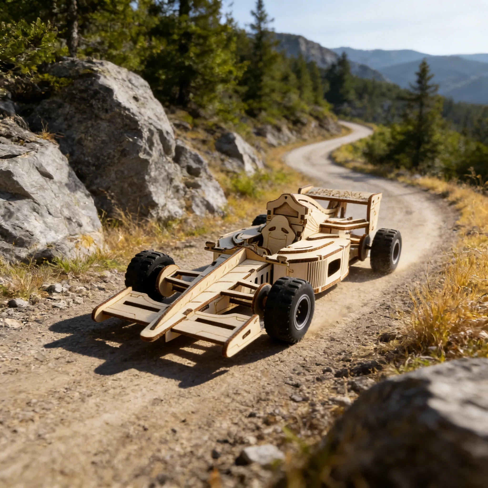 Rompecabezas 3d De Madera: Coche De Carreras, Modelo Para Armar Tú Mismo.