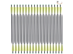 Flechas de carbono, material de carbono mixto, punta de flecha extraíble, 36 piezas de 20 pulgadas, color amarillo OEM