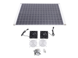 Panel solar monocristalino de 20 W y 18 V con kit de doble ventilador.