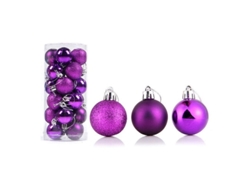 2026-24 Bola Navideña Decorativa Reutilizable De Plástico Para Árbol Navideño Hotel Fiesta Hogar 6cm Morado