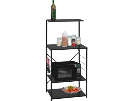 vidaXL Armario de microondas aglomerado negro 60x39,6x123 cm
