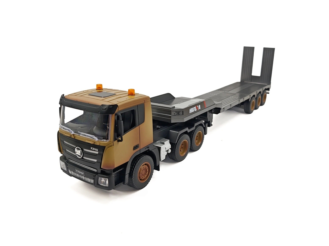 Una Batería huina 1318 1/18 9ch Coche Rc Con Remolque Plataforma, Simulación Ingeniería, Vehículo Control Remoto, Modelo Juguete Eléctrico