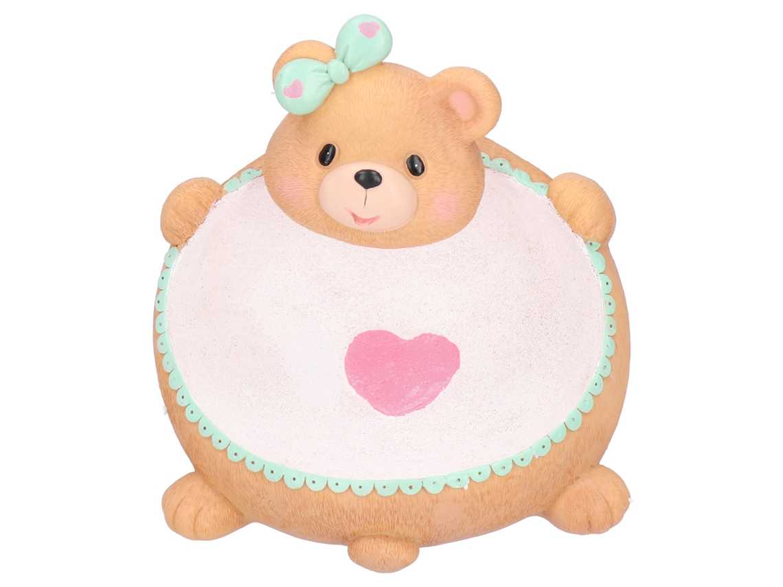 Adorno de oso de resina con contenedor de almacenamiento