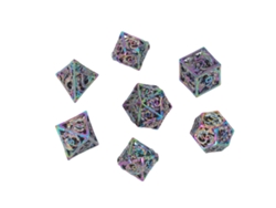 Bj-set De Dados De Metal Huecos Poliédricos Portátiles Para Juegos De Mesa Coloridos