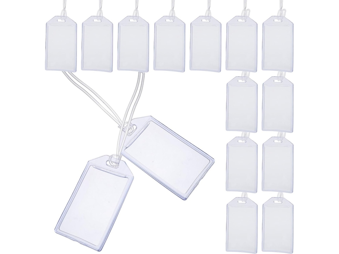 Besportble Alipis De Equipaje De Pvc Transparente E Impermeable Con Cordón Y Identificación Y Credenciales