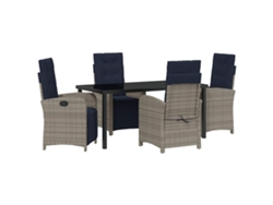 Maison Exclusive - Conjunto De Comedor De Jardín 5 Pcs Gris Ratán Sintético