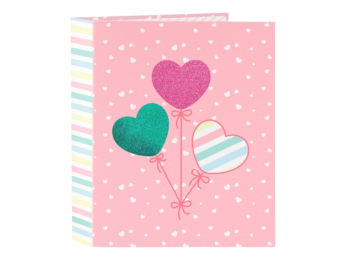 Carpeta de anillas BlackFit8 Globitos Rosa A4 27 x 33 x 6 cm