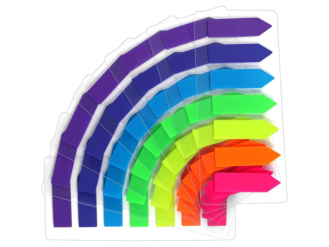 (flecha) 980 Marcadores De Índice De Notas Adhesivas, Adecuados Para Marcar Papel (7 Colores)