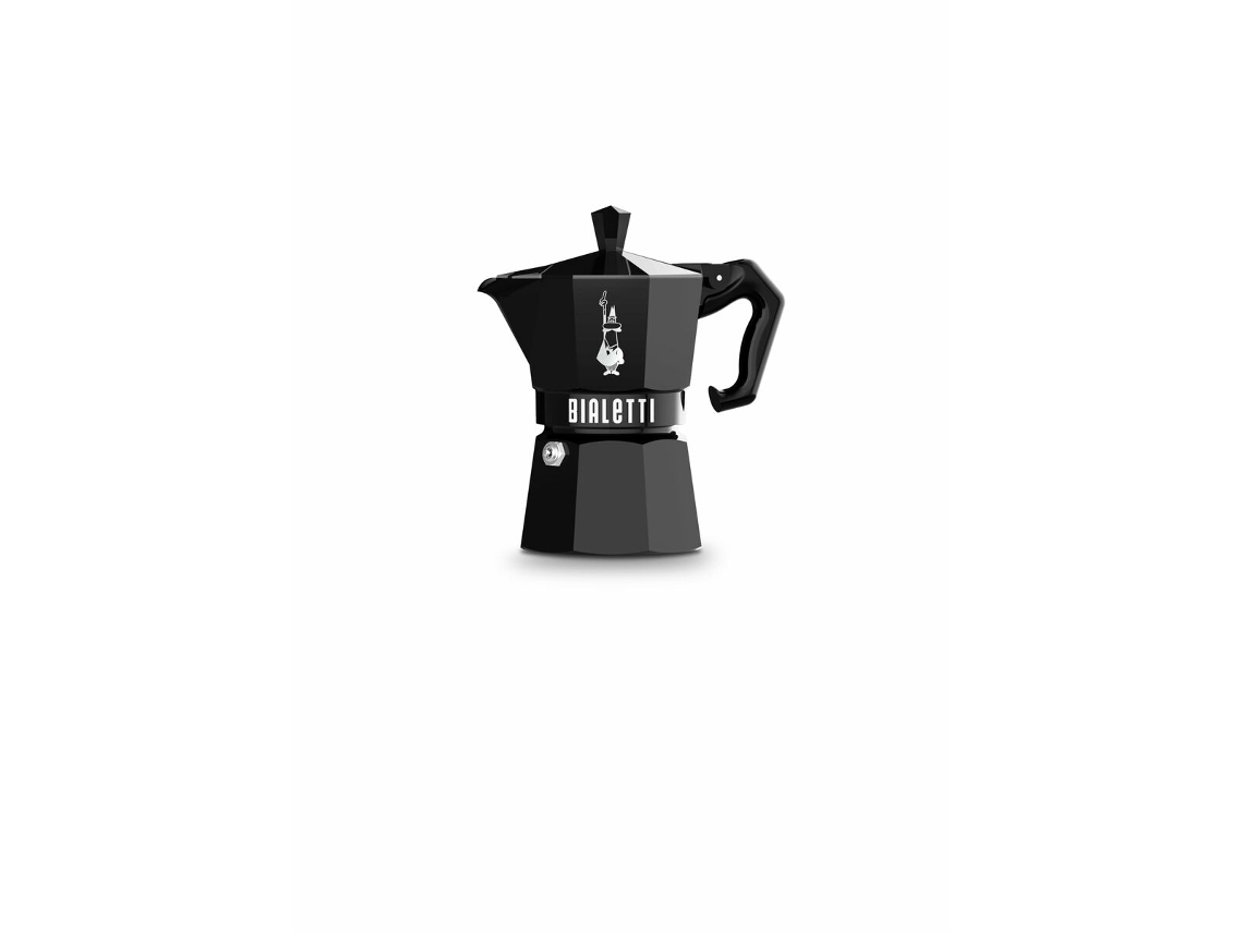 Cafetera Italiana Bialetti Moka Exclusiva Aluminio Negro 3 Kopjes VETONEK