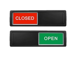 Letrero Indicador De Puerta Corrediza Abierta/cerrada Con Imán Y Adhesivo Para Tienda, Oficina, Baño, Restaurante - Negro