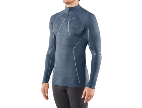 Blusa para Hombre FALKE Wool-Tech Azul para Fitness (L)