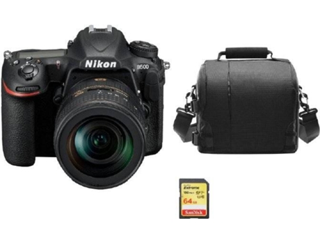 Kit Cámara Réflex NIKON D500 AF-S 16-80MM F2.8-4E ED VR + Tarjeta SD de 64GB + Funda para cámara