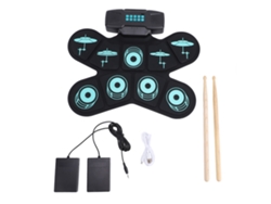 Batería Electrónica Portátil Con 9 Pads, Baquetas, Pedales Y Altavoces Para Niños.