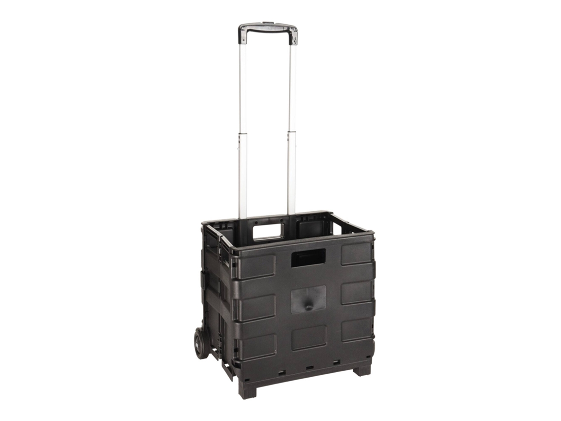WellHome - Trolley de aluminio con caja plegable Negro