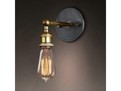 Rebe-soporte De Pared Metálico Retro Ajustable Copper Head, Base E27 (bombillas No Incluidas)