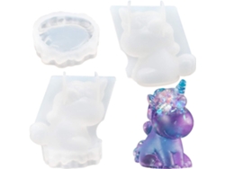 10 moldes de silicona para resina epoxi, kit de fundición, molde de resina 3D con diseño de unicornio, para manualidades de resina y adornos.