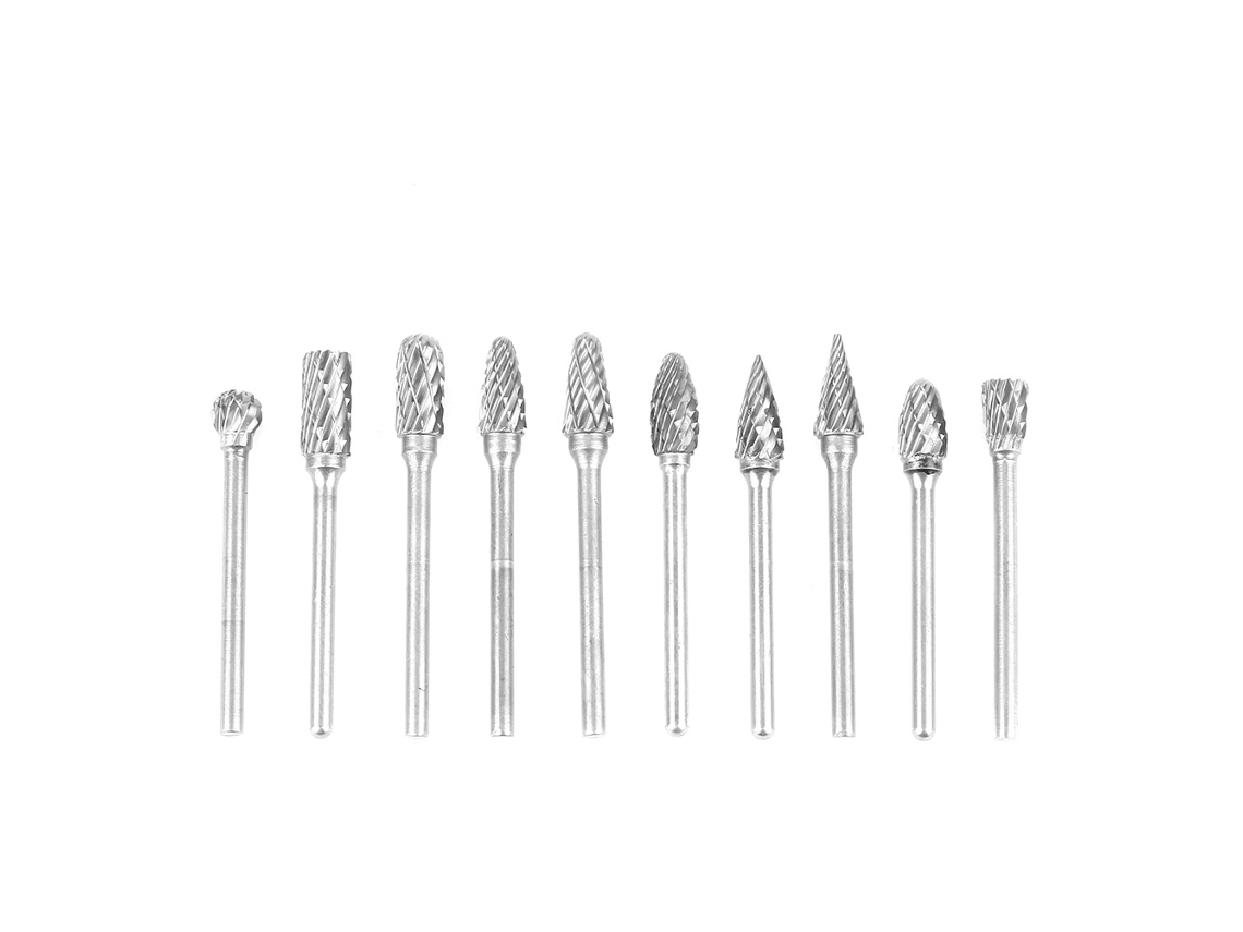 Juego De 10 Brocas Rotativas De Carburo De Tungsteno Para Mecanizado Y Tallado (3*6 Mm)