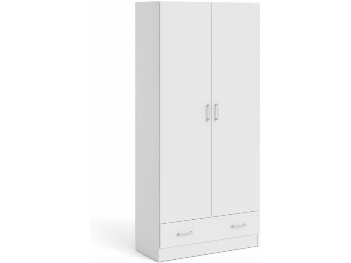 Armario Blanco con 2 puertas y 1 cajón TVILUM Lisboa (79,4 x 35,7 x 170,4 cm)
