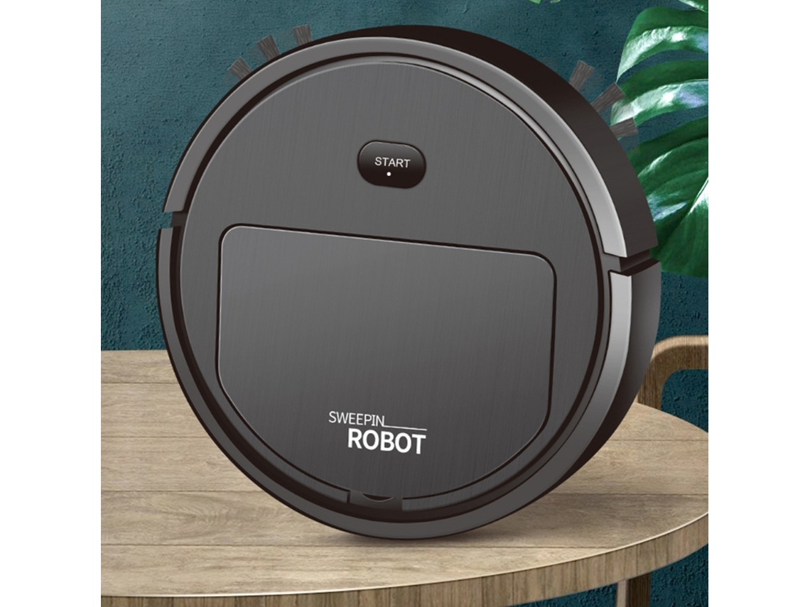 Robot aspirador de succión fuerte, tiempo de ejecución de 60 min, silencioso, delgado, ideal para pelo de mascotas, alfombras, pisos duros, negro blanco