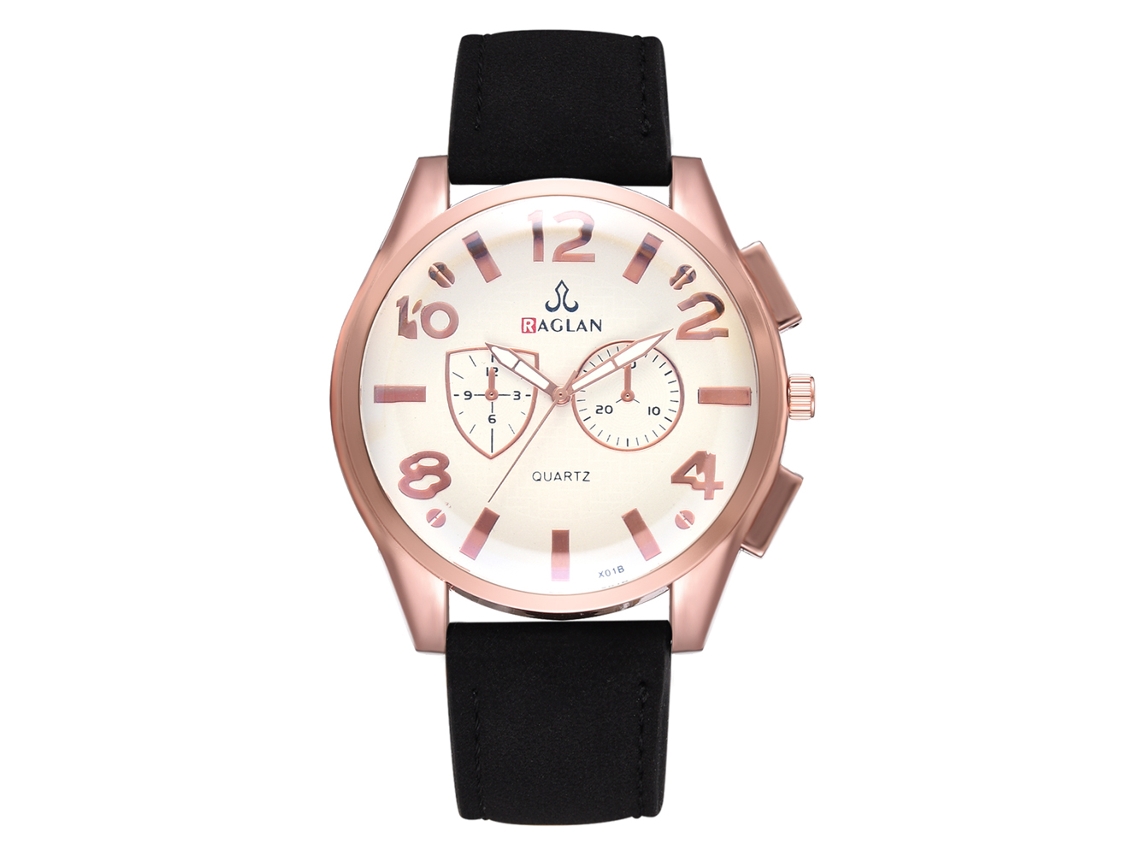 Reloj De Pulsera Clásico Digital De Cuarzo Para Hombre Con Correa De Piel Sintética Negra.