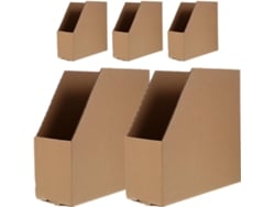 Juego De 5 Cajas De Almacenamiento De Cartón Corrugado Rígido, Contenedores Abiertos Inclinados, 245 X 97 X 24 Cm