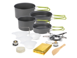Juego De Utensilios De Cocina Y Hornilla De Aluminio Ligero Para 2-3 Personas, Ideal Para Acampar Y Hacer Picnics.