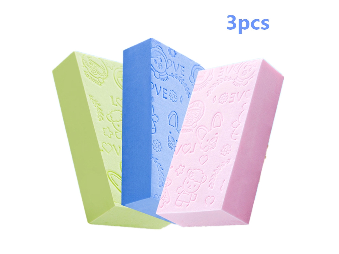 3 Piezas Esponja De Baño Ultra Suave Para Bebé Esponja Exfoliante Infantil De Algodón Limpieza Profunda