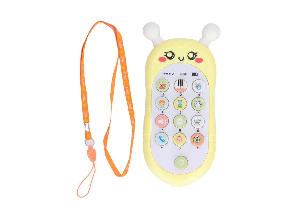 Teléfono para bebé abeja Bjww-Toy, multifuncional, con música para dormir y para la educación temprana, amarillo con cable.