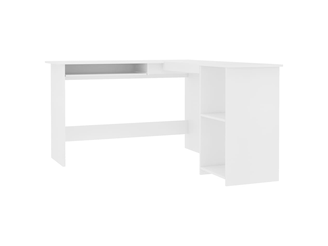Escritorio esquinero en forma de L MAISON EXCLUSIVE en contrachapado blanco (120x140x75 cm)