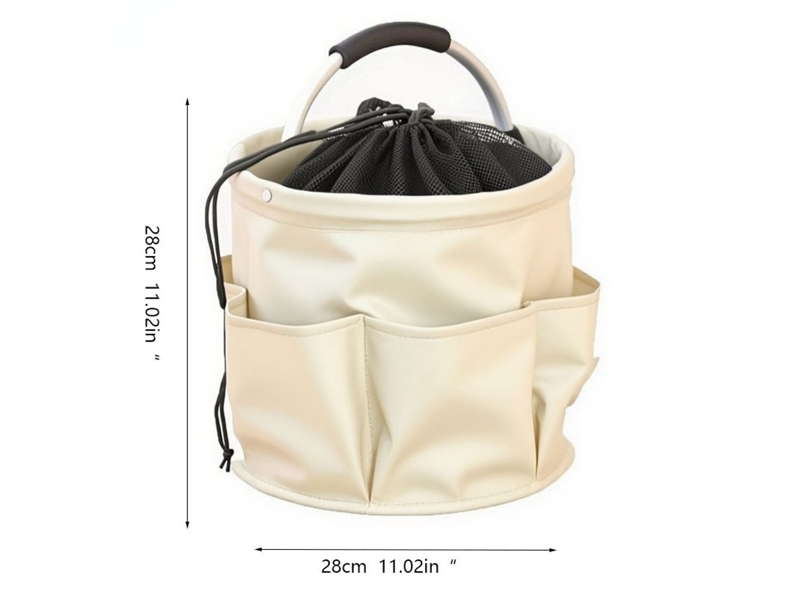 Cesta de almacenamiento plegable y portátil para camping, picnics y organización de herramientas (estilo cordón / blanco) Czhhmart