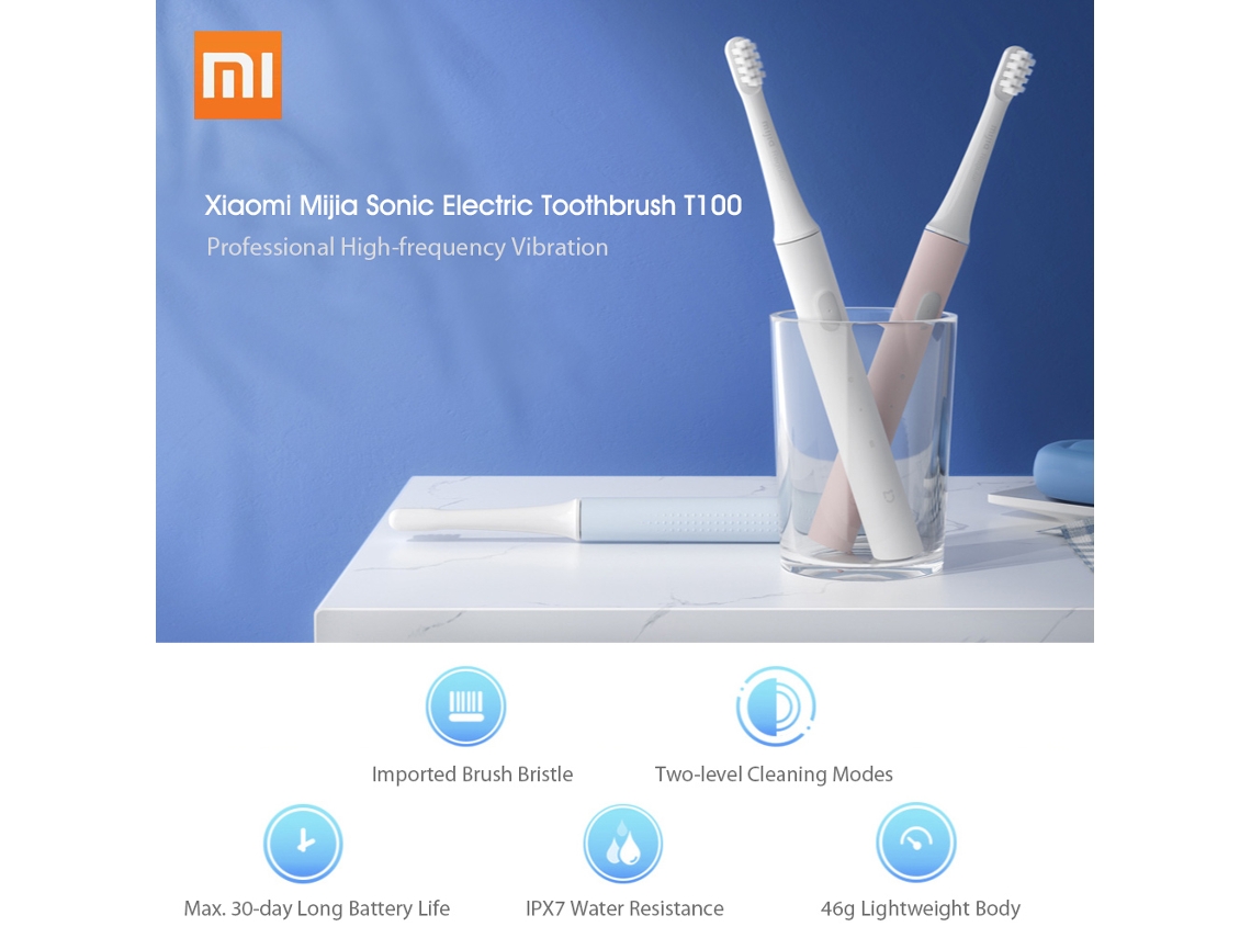 Cepillo De Dientes Eléctrico Recargable Sónico Xiaomi Mijia T100 Con 2 Modos De Limpieza Y 1 Cabezal.