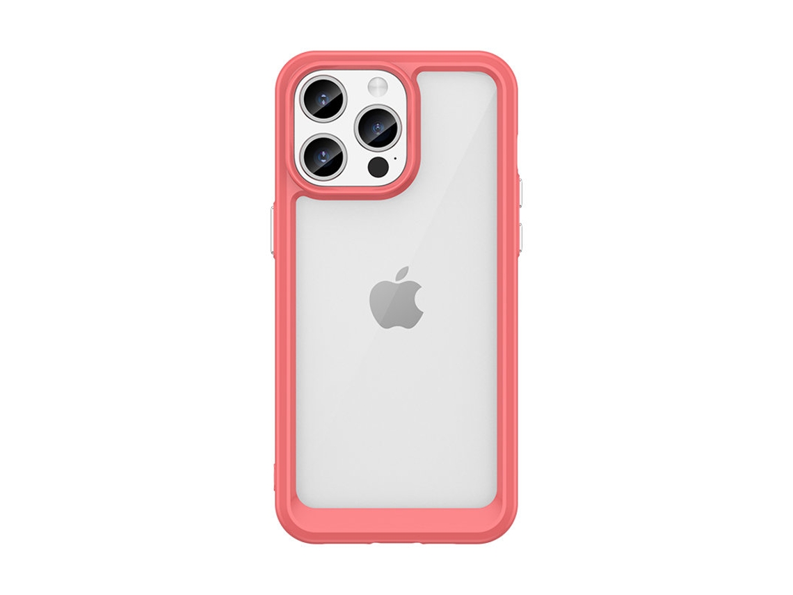 Funda Reforzada Marco Flexible Outer para iPhone 15 Pro Max GENERIC Resistente Rojo