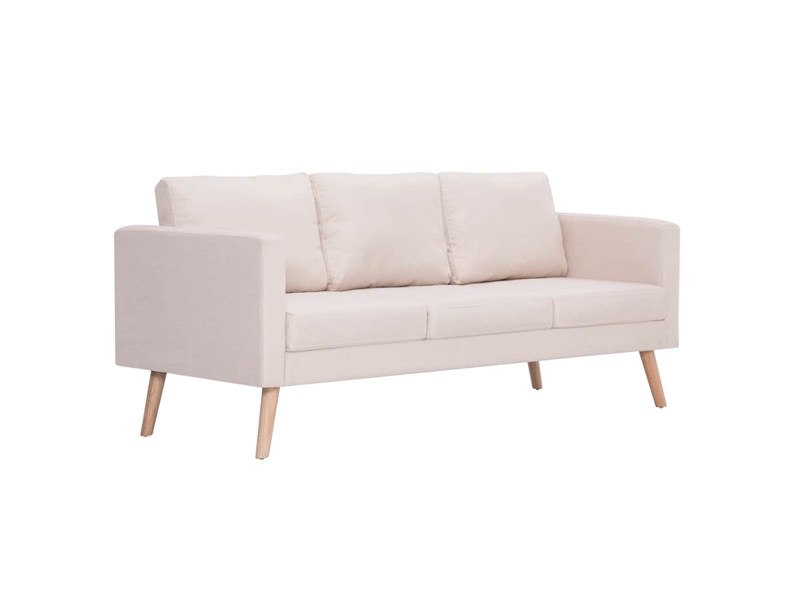 Maison Exclusive - Sofá De 3 Plazas De Tela Color Crema