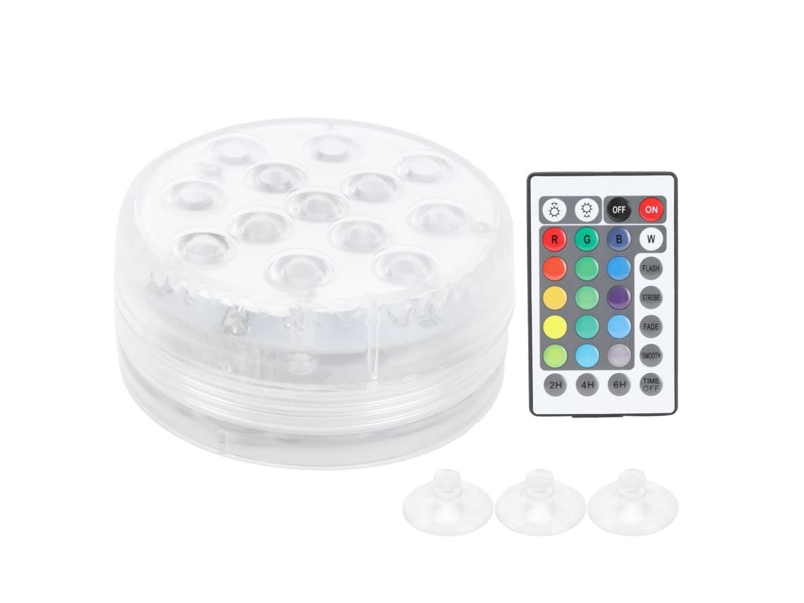 Bj-luz Submarina Led Ip68 Rgb 16 Cores Com Ventosas Magnéticas E Controle Remoto De 21 Teclas Para Piscina