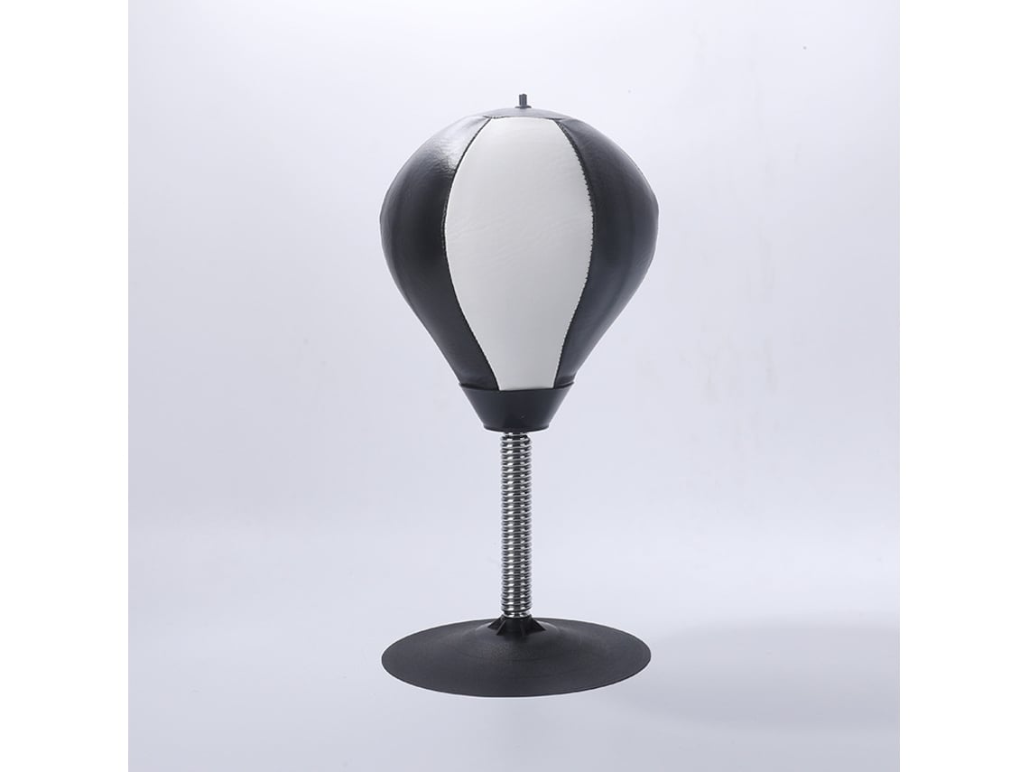 Saco de boxeo inflable de mesa con ventosa, pelota antiestrés CUICH (blanco y negro)