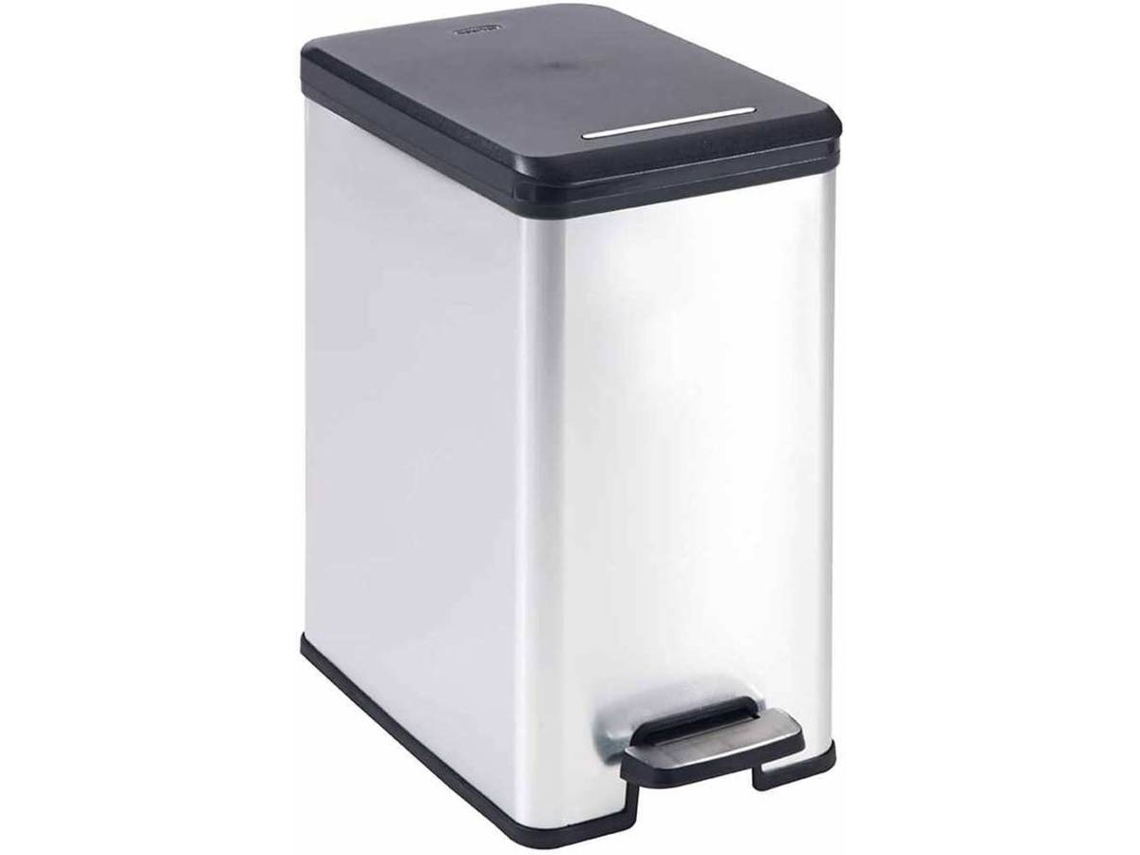 Curver Papelera de pedal Deco 25 L plateada 240643