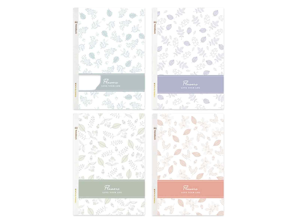 Cuaderno sin espiral, hojas anchas de 40/80, cubierta plastificada resistente, 4 unidades, formato B5
