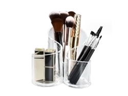 Almacenamiento de maquillaje profesional, acrílico transparente con múltiples compartimentos para tus artículos esenciales de belleza, diseño compacto.