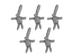 5pcs Brinquedos de Pelúcia Coelhos Mini Decorativos Fofos para Bolsa Tela Preto e Branco Grelha