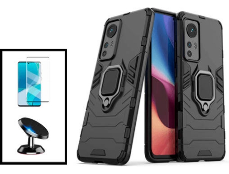 Kit Carcasa + Protector de Pantalla + Soporte Xiaomi 12X GIFT4ME Negro