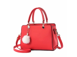 Bolso Bandolera De Piel Sintética Para Mujer Con Asa Superior, Gran Capacidad Para Uso Diario, Color Rojo.
